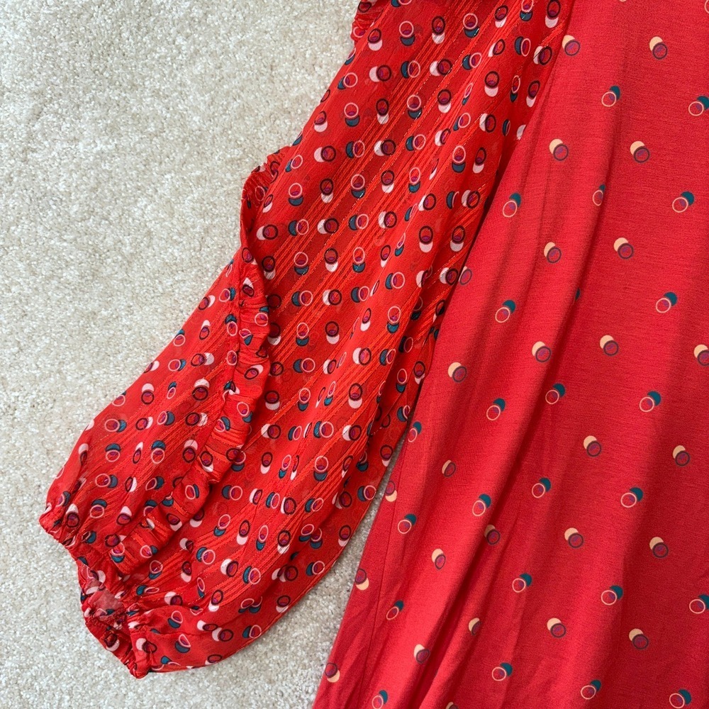 Anthropologie Maeve Peasant Blouse Top‎ Size Medium Ruffle Jacquin Anthro - Picture 5 of 10